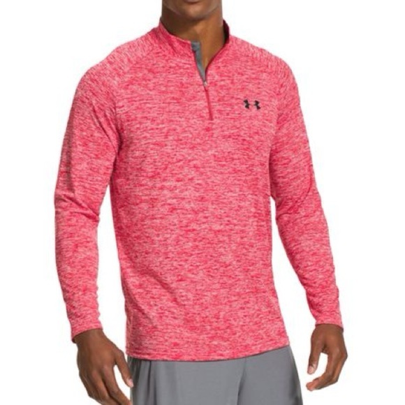 Under Armour Tech 1/4-Zip Shirt - Men's Red Long Sleeve Pullover Size XXL - Picture 1 of 7